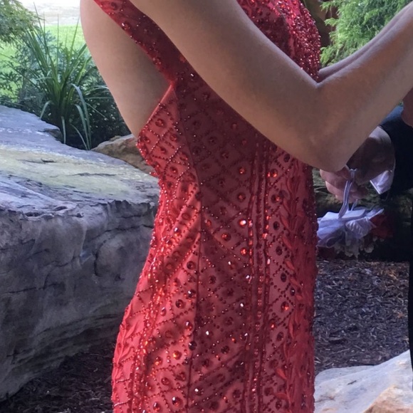 Gorgeous Red Beaded & Sequin Dress - Picture 12 of 12
